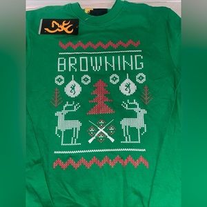 Browning casual sportswear Christmas sweater size Small